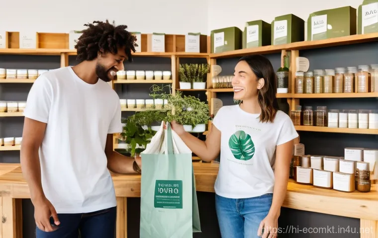 친환경 마케팅 역량 강화를 위한 공부법 - **Prompt Title: "Sustainable Product Showcase"**
    A bright and inviting image featuring a diverse...