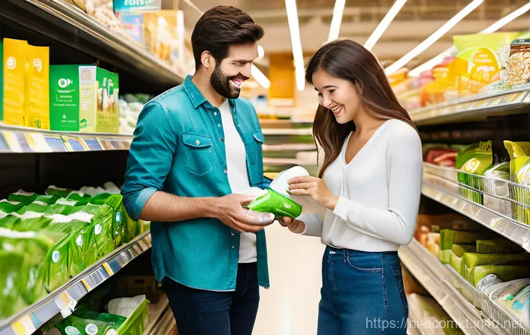 친환경 마케팅 전문가가 되는 방법 - **Prompt:** A diverse group of smiling, multi-generational consumers (adults, young adults, and a ch...