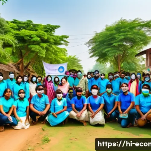 친환경 마케팅 실무 경험을 쌓는 법 - A vibrant community scene in an Indian village where diverse local people actively participate in a ...